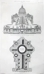 Plano del techo de San Pedro, Roma, de 